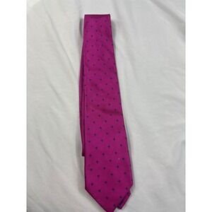 Andrew's Ties Milano Magenta Pink Fleur-de-Lis Silk Tie Made in Italy Formal Men